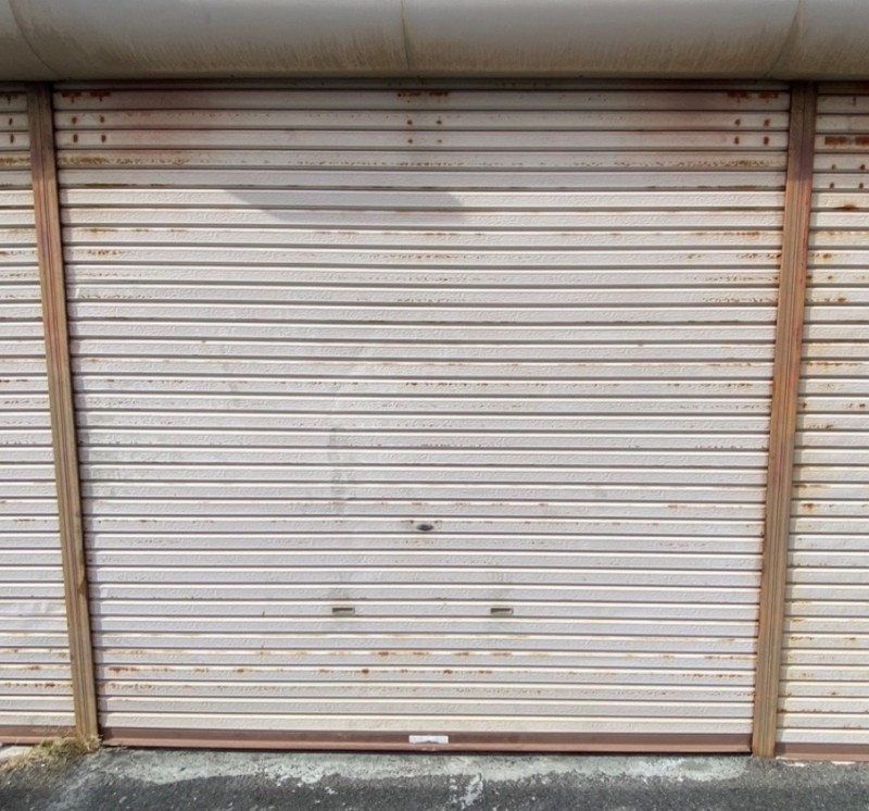 手動シャッター　スラット脱線復旧