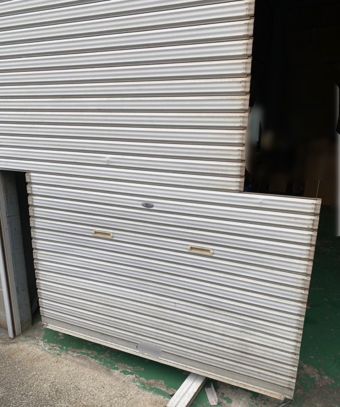 手動シャッター　スラット修理