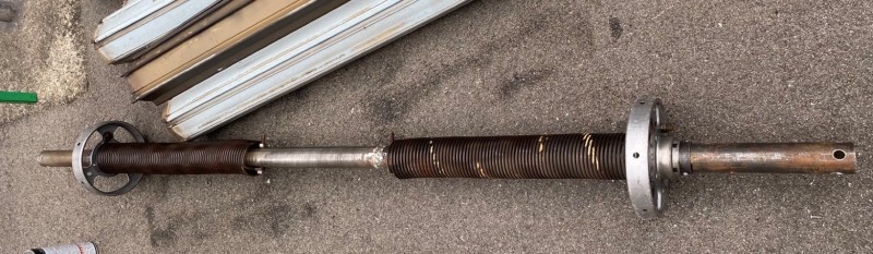 手動シャッター　シャフト修理