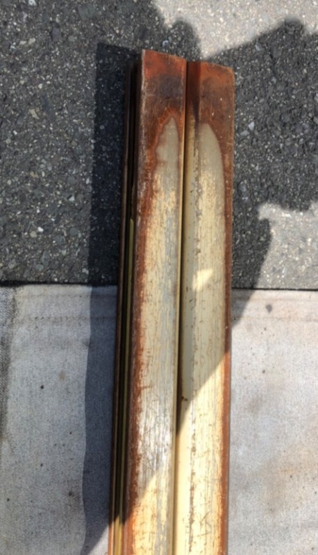 手動シャッター　中柱　修理