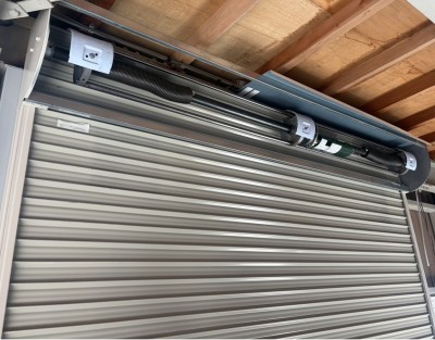 車庫　手動シャッターの電動化工事